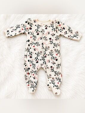 Magnetic Me Velour Floral Footie Pajamas Sleeper Baby